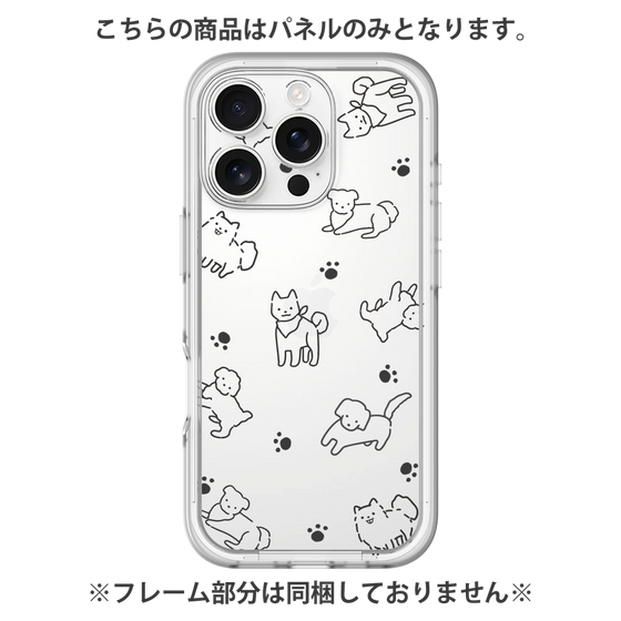 プレミアムパネル［ オリジナル - CASEPLAYイヌ総柄 - black ］