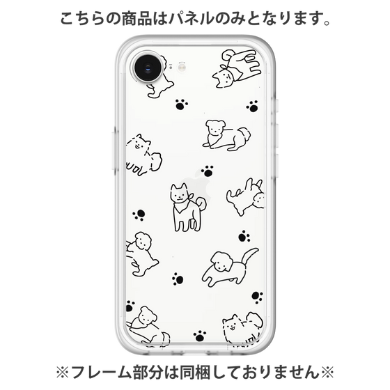プレミアムパネル［ オリジナル - CASEPLAYイヌ総柄 - black ］