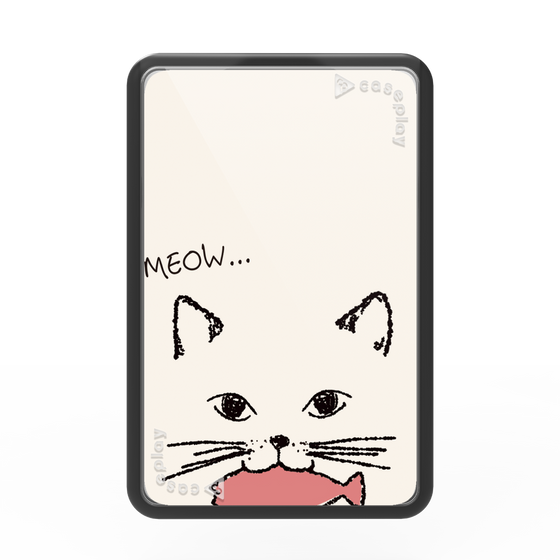 プレミアムカードウォレット［ 食いしん坊なねこ - White ］