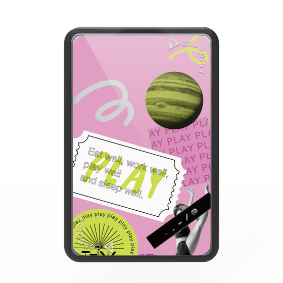 プレミアムカードウォレット［ Playful sticker - Dusty Pink ］