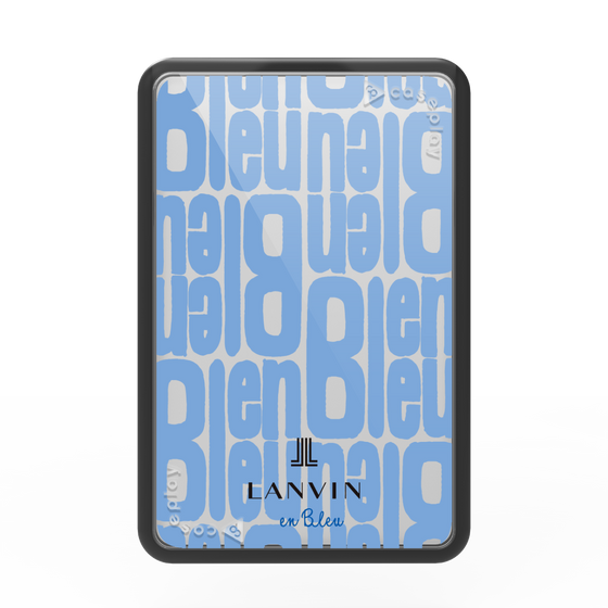 プレミアムカードウォレット［ LANVIN en Bleu - Logo Pattern - Blue ］