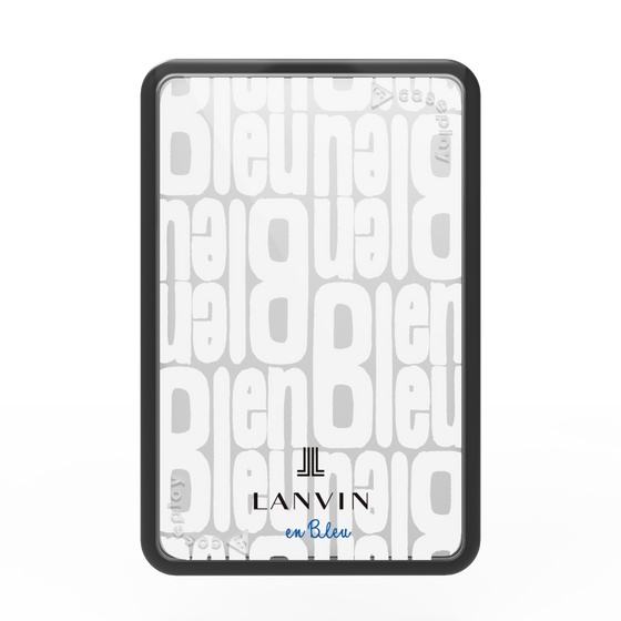 プレミアムカードウォレット［ LANVIN en Bleu - Logo Pattern - White ］