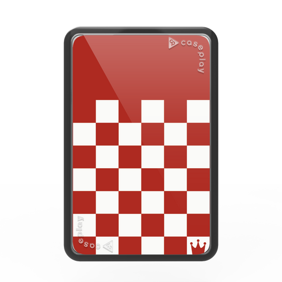 プレミアムカードウォレット［ Racing checkered flag Red - レーシングチェッカーフラッグ レッド ］