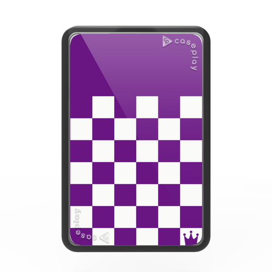 プレミアムカードウォレット［ Racing checkered flag Purple - レーシングチェッカーフラッグ パープル ］