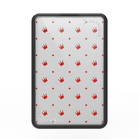 プレミアムカードウォレット［ CASEPLAY Crown dots Red - ケースプレイ・クラウン・ドッツ レッド ］