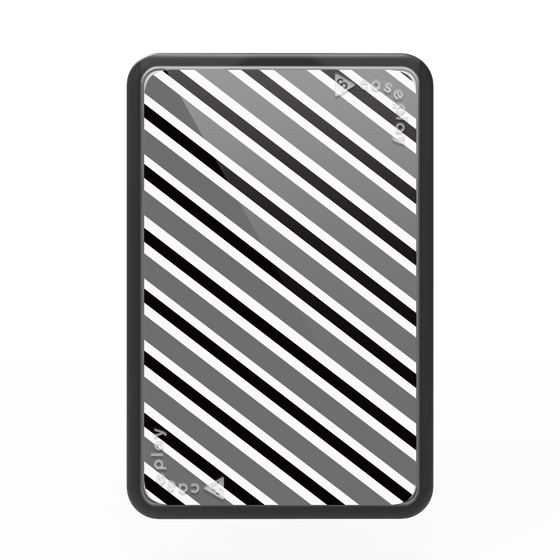 プレミアムカードウォレット［ Small Stripe - Gray × Black ］