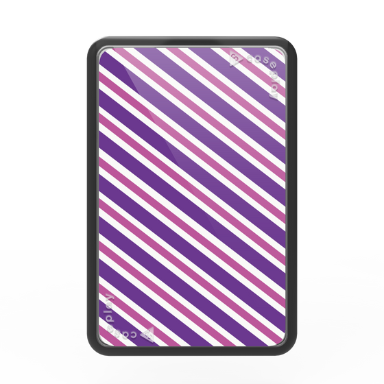 プレミアムカードウォレット［ Small Stripe - Purple × Pink ］