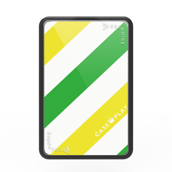 プレミアムカードウォレット［ Big Stripe - Green × Yellow ］