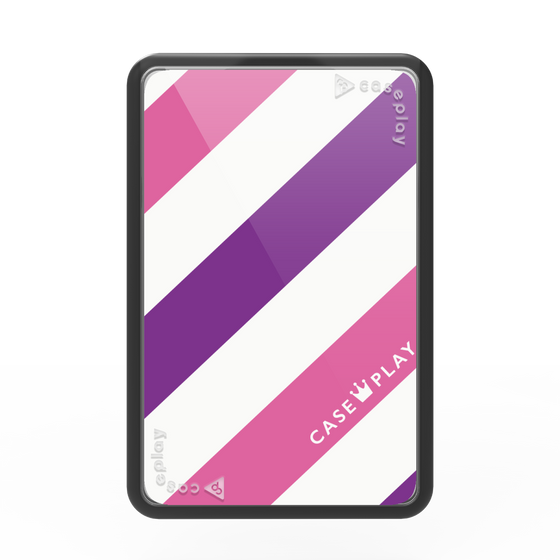 プレミアムカードウォレット［ Big Stripe - Purple × Pink ］