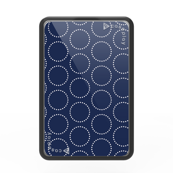 プレミアムカードウォレット［ Dot Circle - Navy ］
