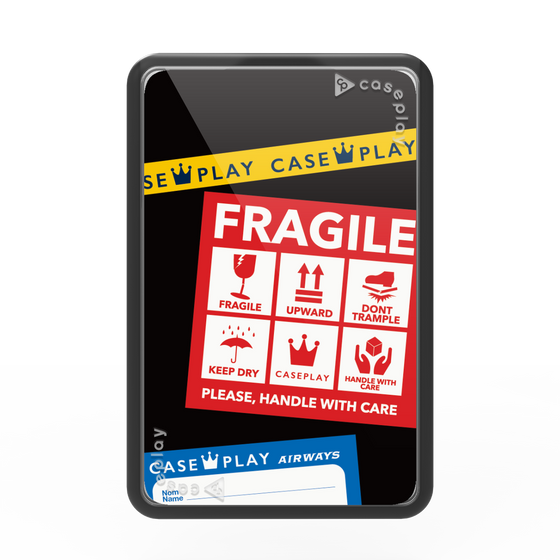プレミアムカードウォレット［ FRAGILE Stickers - Black ］