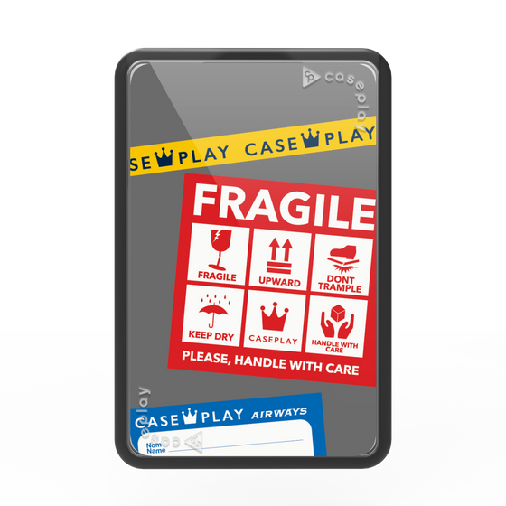 プレミアムカードウォレット［ FRAGILE Stickers - Gray ］