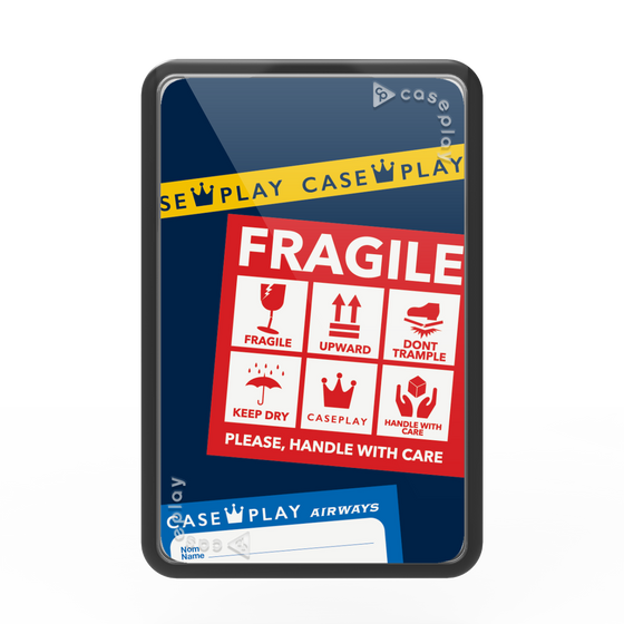 プレミアムカードウォレット［ FRAGILE Stickers - Navy ］