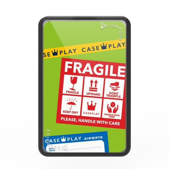 プレミアムカードウォレット［ FRAGILE Stickers - Green ］
