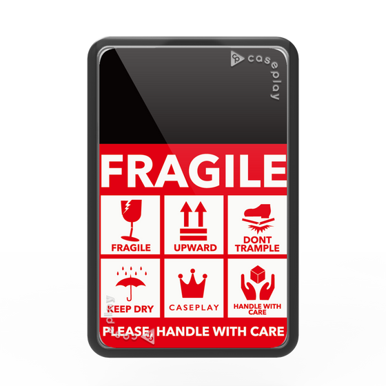 プレミアムカードウォレット［ FRAGILE Sticker - Black ］