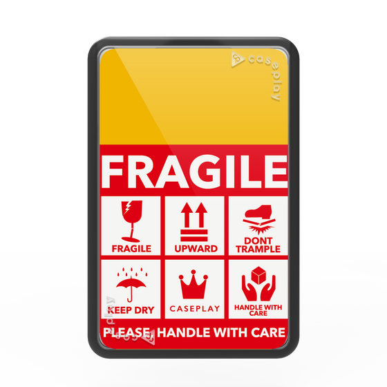 プレミアムカードウォレット［ FRAGILE Sticker - Yellow ］