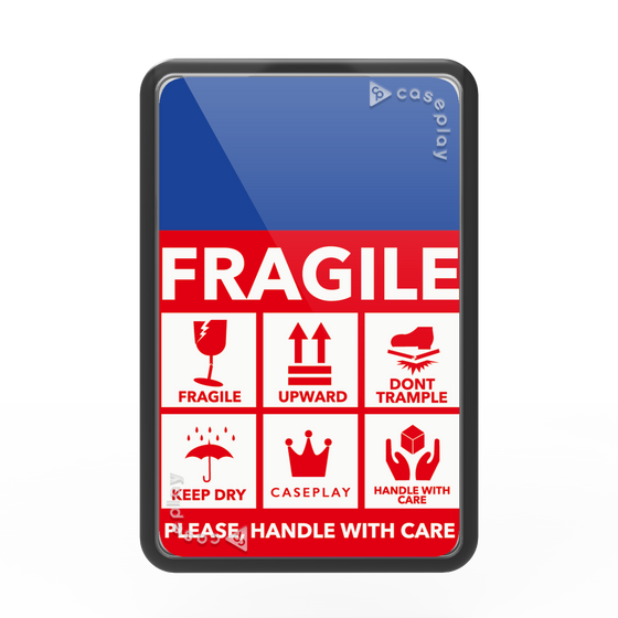 プレミアムカードウォレット［ FRAGILE Sticker - Blue ］