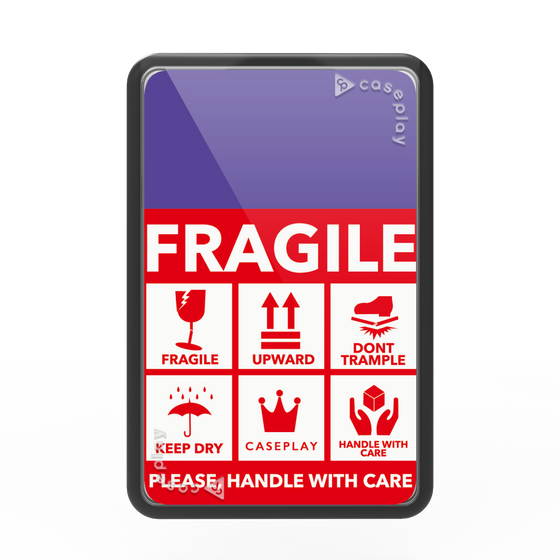 プレミアムカードウォレット［ FRAGILE Sticker - Purple ］