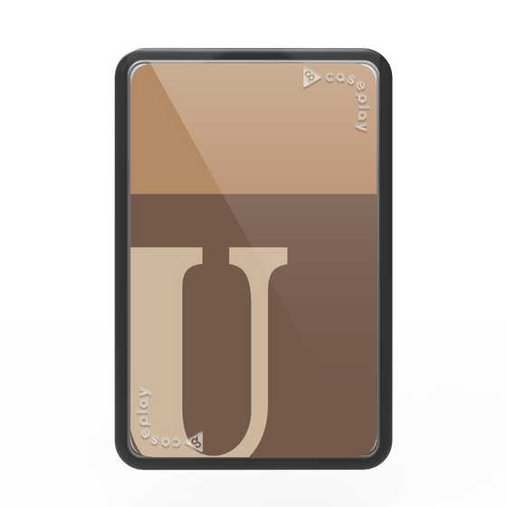 プレミアムカードウォレット［ オリジナル - initial two tone - U brown ］