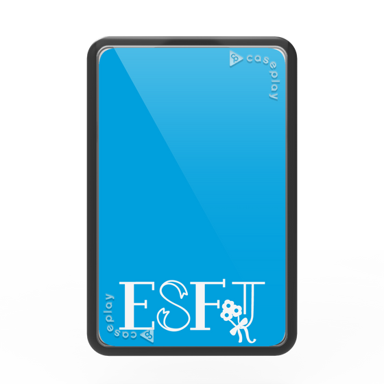 プレミアムカードウォレット［ オリジナル - ESFJ 領事 - アルファベット - ブルー ］