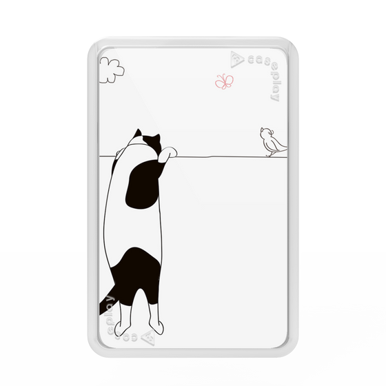 プレミアムカードウォレット［ 夢中に覗く三毛ねこ ］