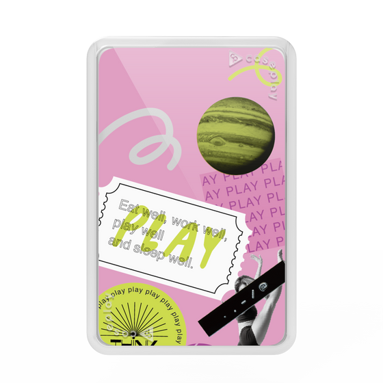プレミアムカードウォレット［ Playful sticker - Dusty Pink ］