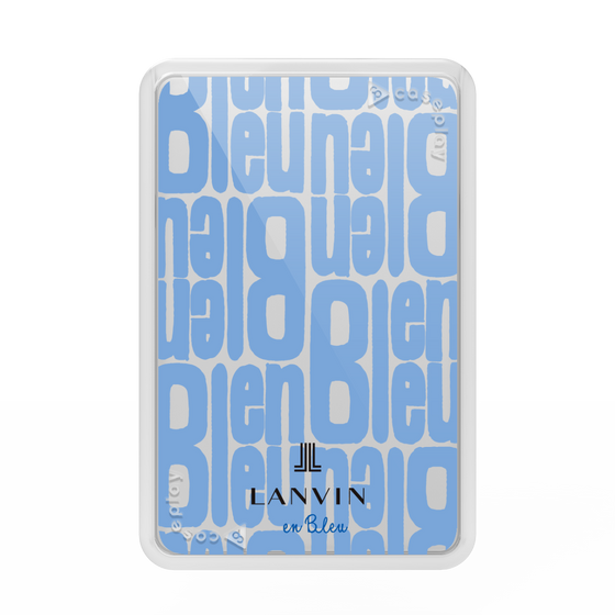 プレミアムカードウォレット［ LANVIN en Bleu - Logo Pattern - Blue ］