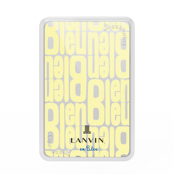 プレミアムカードウォレット［ LANVIN en Bleu - Logo Pattern - Yellow ］