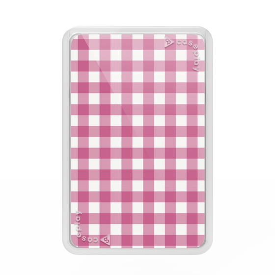 プレミアムカードウォレット［ Checkered Pink - ギンガムチェック ピンク ］