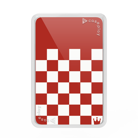 プレミアムカードウォレット［ Racing checkered flag Red - レーシングチェッカーフラッグ レッド ］