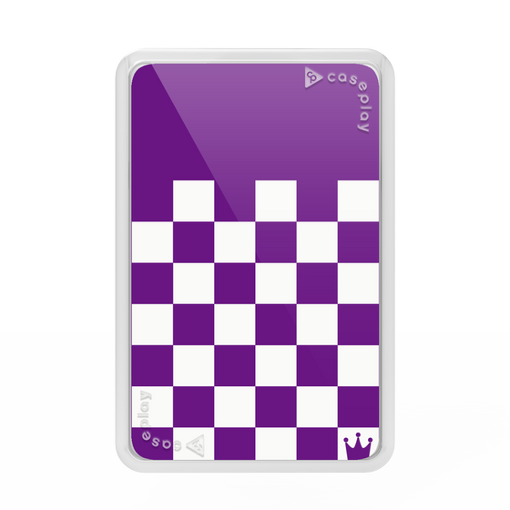 プレミアムカードウォレット［ Racing checkered flag Purple - レーシングチェッカーフラッグ パープル ］