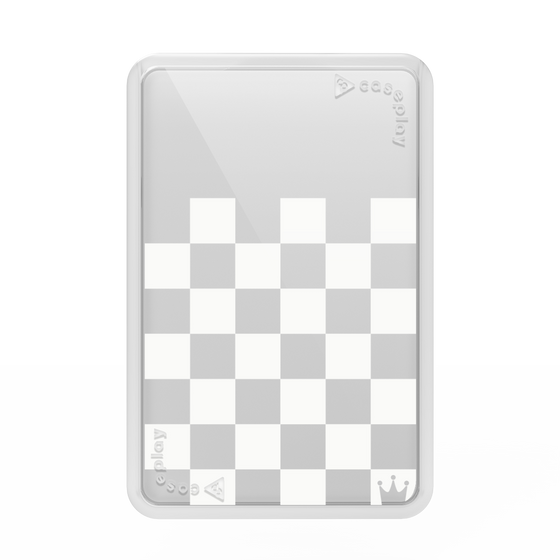 プレミアムカードウォレット［ Racing checkered flag White - レーシングチェッカーフラッグ ホワイト ］