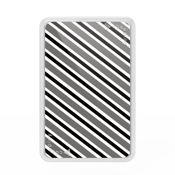 プレミアムカードウォレット［ Small Stripe - Gray × Black ］