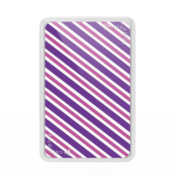プレミアムカードウォレット［ Small Stripe - Purple × Pink ］