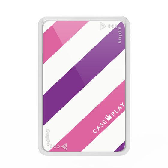 プレミアムカードウォレット［ Big Stripe - Purple × Pink ］