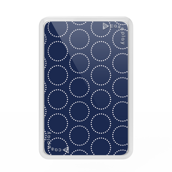 プレミアムカードウォレット［ Dot Circle - Navy ］