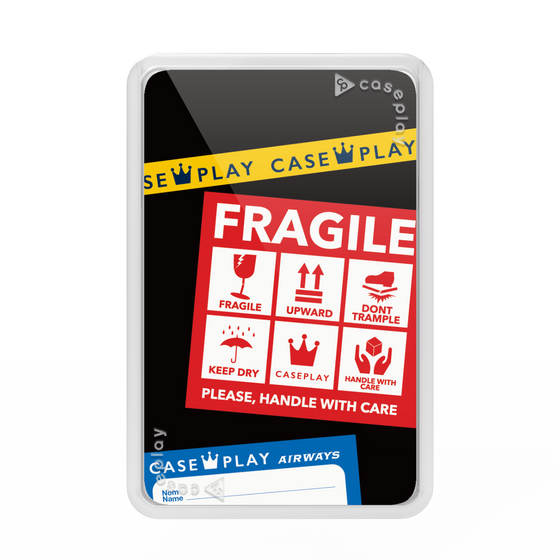 プレミアムカードウォレット［ FRAGILE Stickers - Black ］