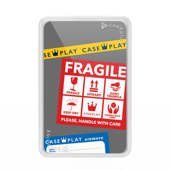 プレミアムカードウォレット［ FRAGILE Stickers - Gray ］