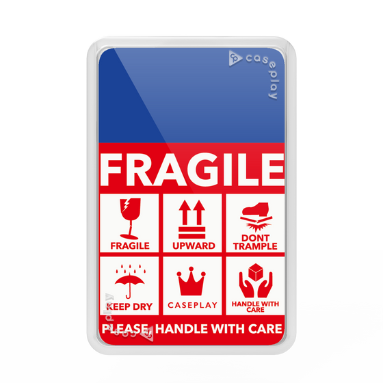 プレミアムカードウォレット［ FRAGILE Sticker - Blue ］