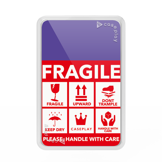 プレミアムカードウォレット［ FRAGILE Sticker - Purple ］