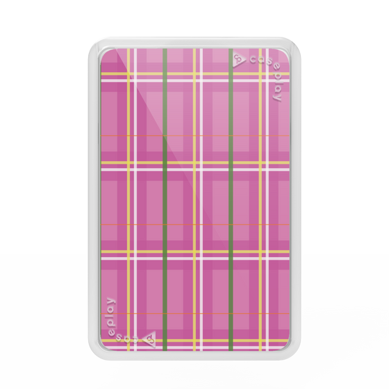 プレミアムカードウォレット［ Tartan Check - Pink ］