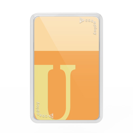プレミアムカードウォレット［ オリジナル - initial two tone - U orange ］