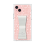 プレミアムスクエアケース LANVIN en Bleu - STAND & RING RIBBON［ LANVIN en Bleu - Logo Pattern - Pink ］