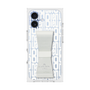 プレミアムスクエアケース LANVIN en Bleu - STAND & RING RIBBON［ LANVIN en Bleu - Logo Pattern - White ］