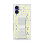 プレミアムスクエアケース LANVIN en Bleu - STAND & RING RIBBON［ LANVIN en Bleu - Logo Pattern - Yellow ］