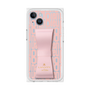 プレミアムスクエアケース LANVIN en Bleu - STAND & RING RIBBON［ LANVIN en Bleu - Logo Pattern - Pink ］