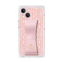 プレミアムスクエアケース LANVIN en Bleu - STAND & RING RIBBON［ LANVIN en Bleu - Logo Pattern - Pink ］