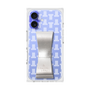 プレミアムスクエアケース LANVIN en Bleu - STAND & RING RIBBON［ LANVIN en Bleu - Monogram - White ］