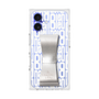 プレミアムスクエアケース LANVIN en Bleu - STAND & RING RIBBON［ LANVIN en Bleu - Logo Pattern - White ］