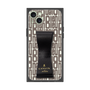 プレミアムスクエアケース LANVIN en Bleu - STAND & RING RIBBON［ LANVIN en Bleu - Logo Pattern - Black ］